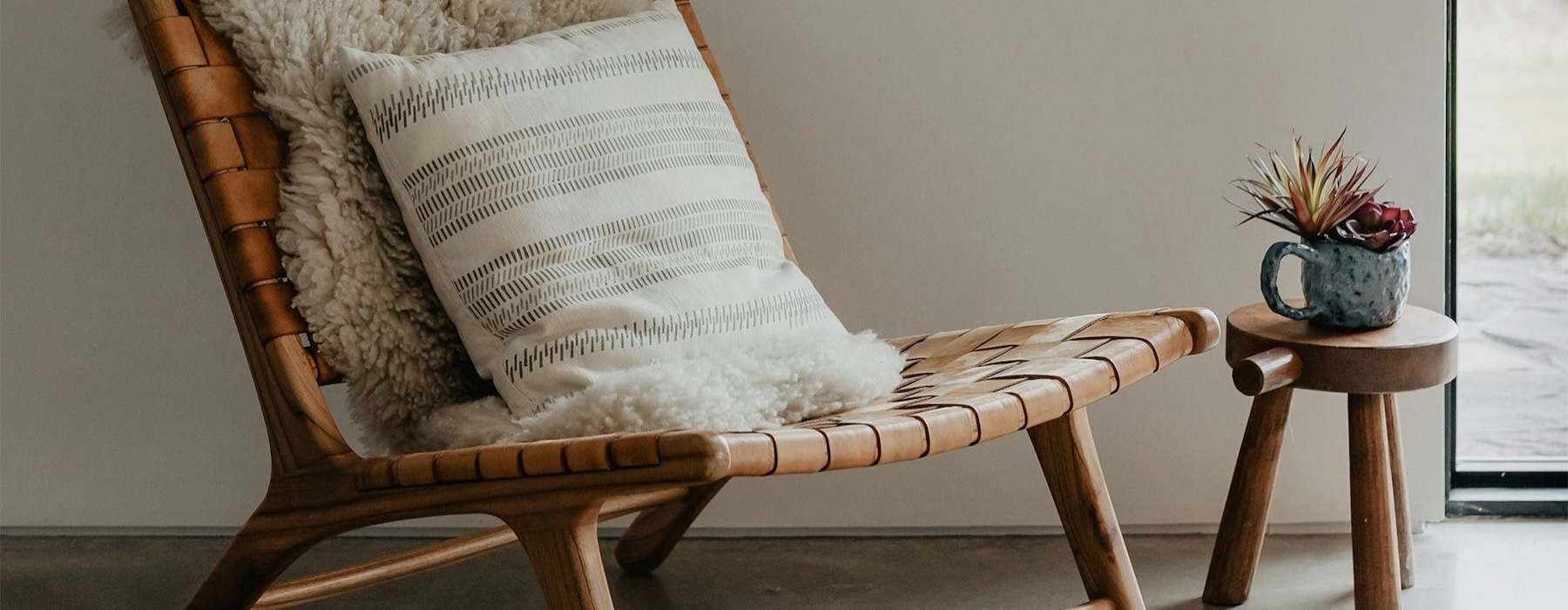a chair with a pillow